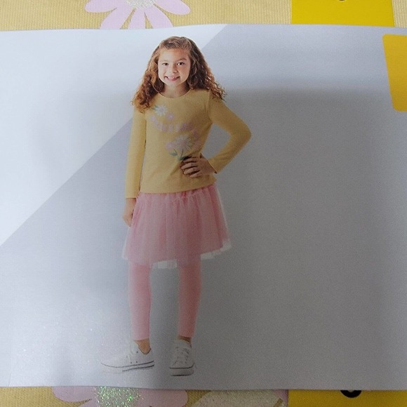 Member's Mark Girl's 3 Piece Tutu Set Yellow and Pink Flowers Size 6 - Picture 4 of 12